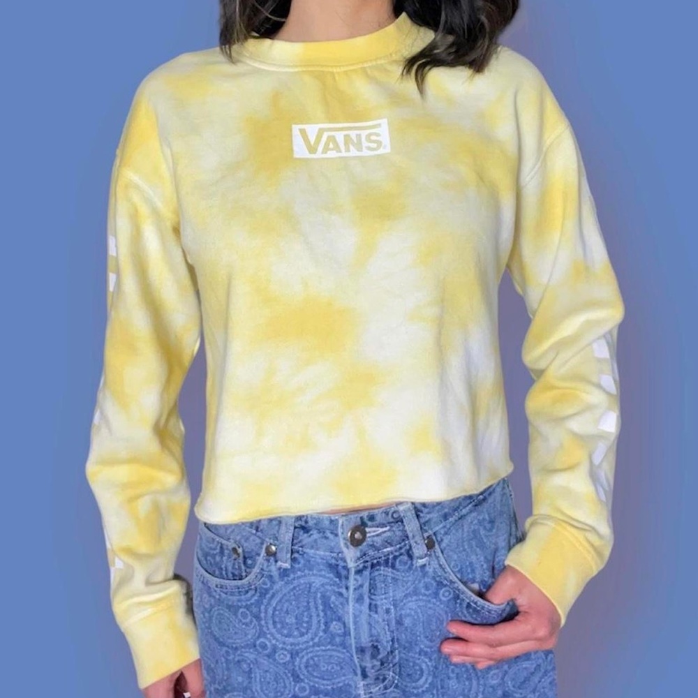 Vans cropped yellow tie-dye sweatshirt